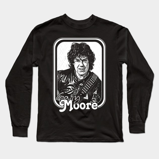 Gary Moore / Retro Style Fan Design Long Sleeve T-Shirt by DankFutura